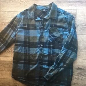 Blue and Black Plaid Men's Shirt